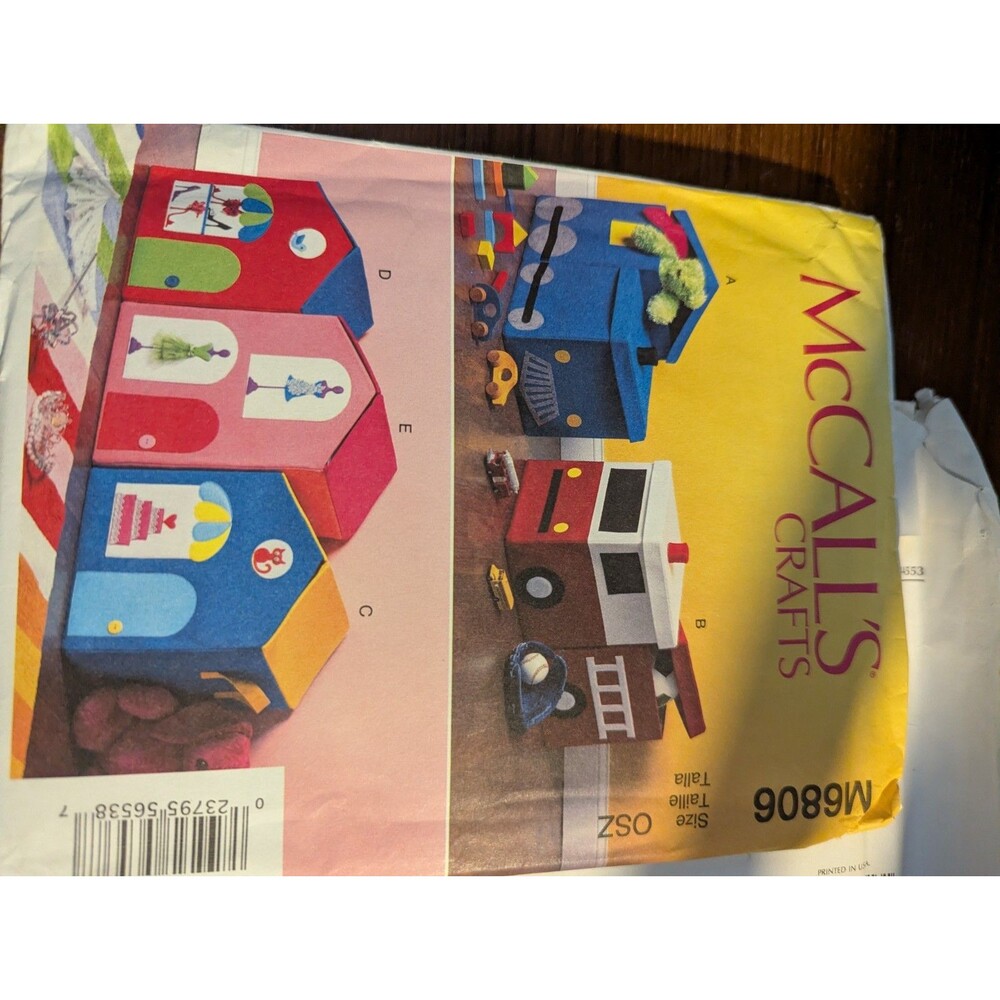 Uncut McCalls M6806 Crafts Toy Storage